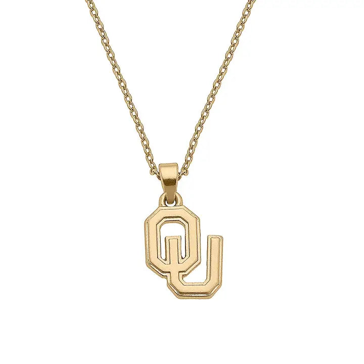 Oklahoma Sooners 24K Gold Plated Pendant Necklace by Canvas Style