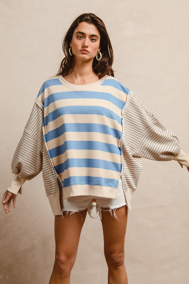 Nova Stripe Mixed Loose Fit Top