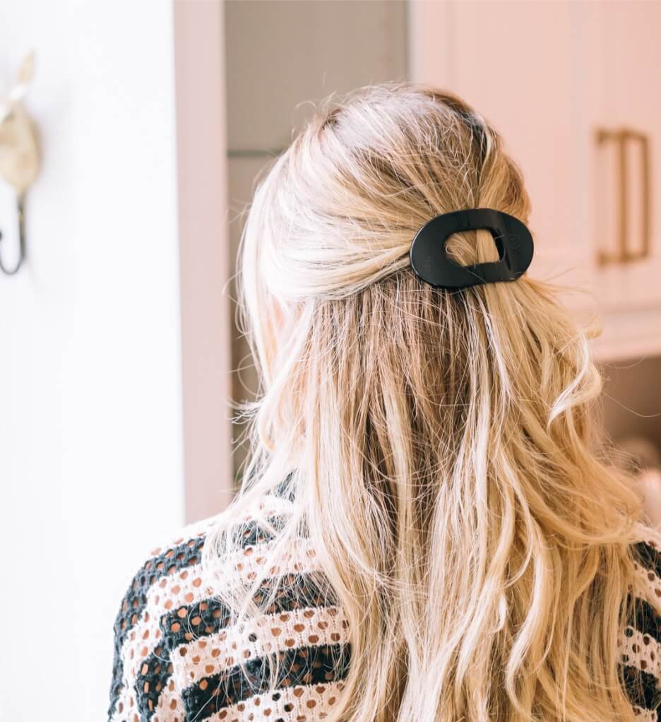 TELETIES Round Flat Hair Clip-Medium