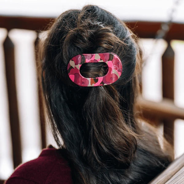 TELETIES Round Flat Hair Clip-Medium