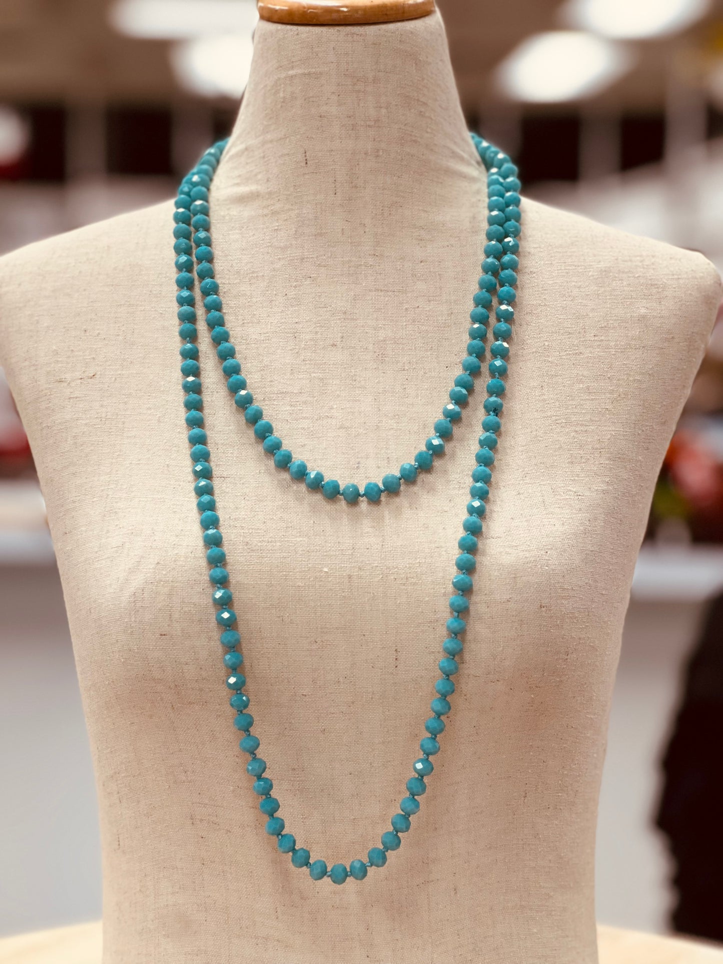 Crystal Bead Long Necklace