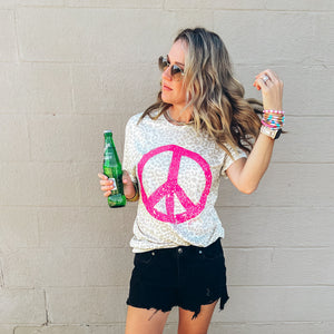 PPTX Hot Pink Peace Graphic Tee