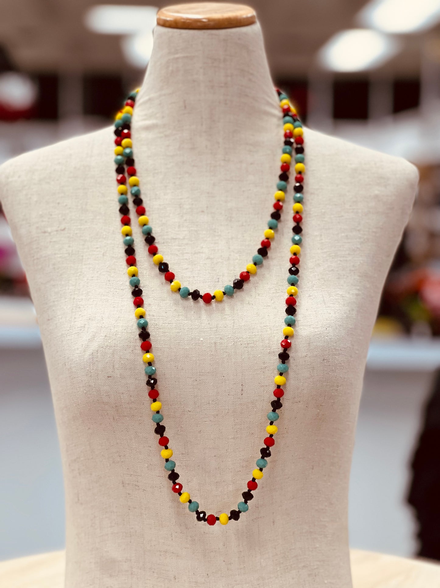 Crystal Bead Long Necklace