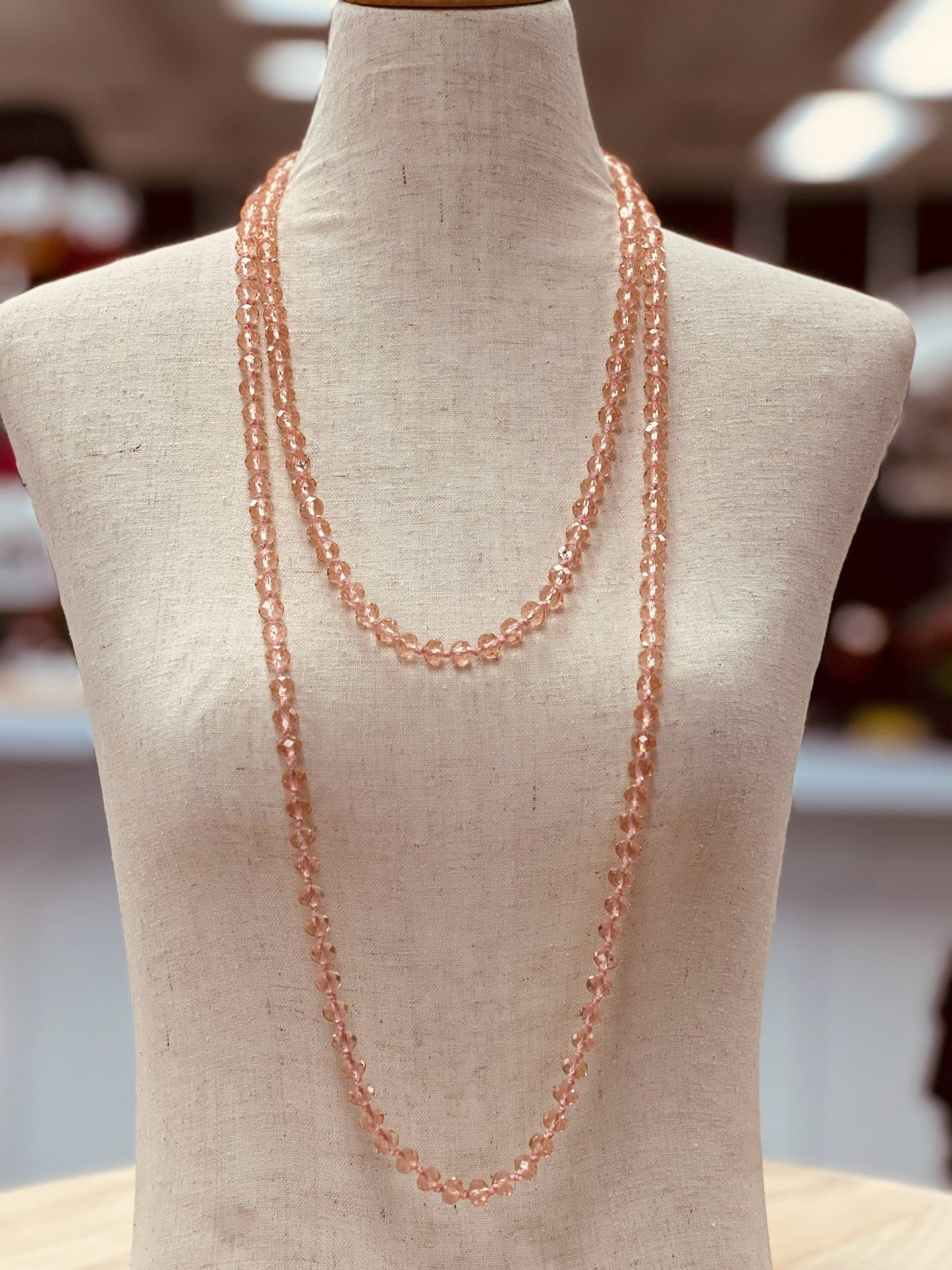 Crystal Bead Long Necklace