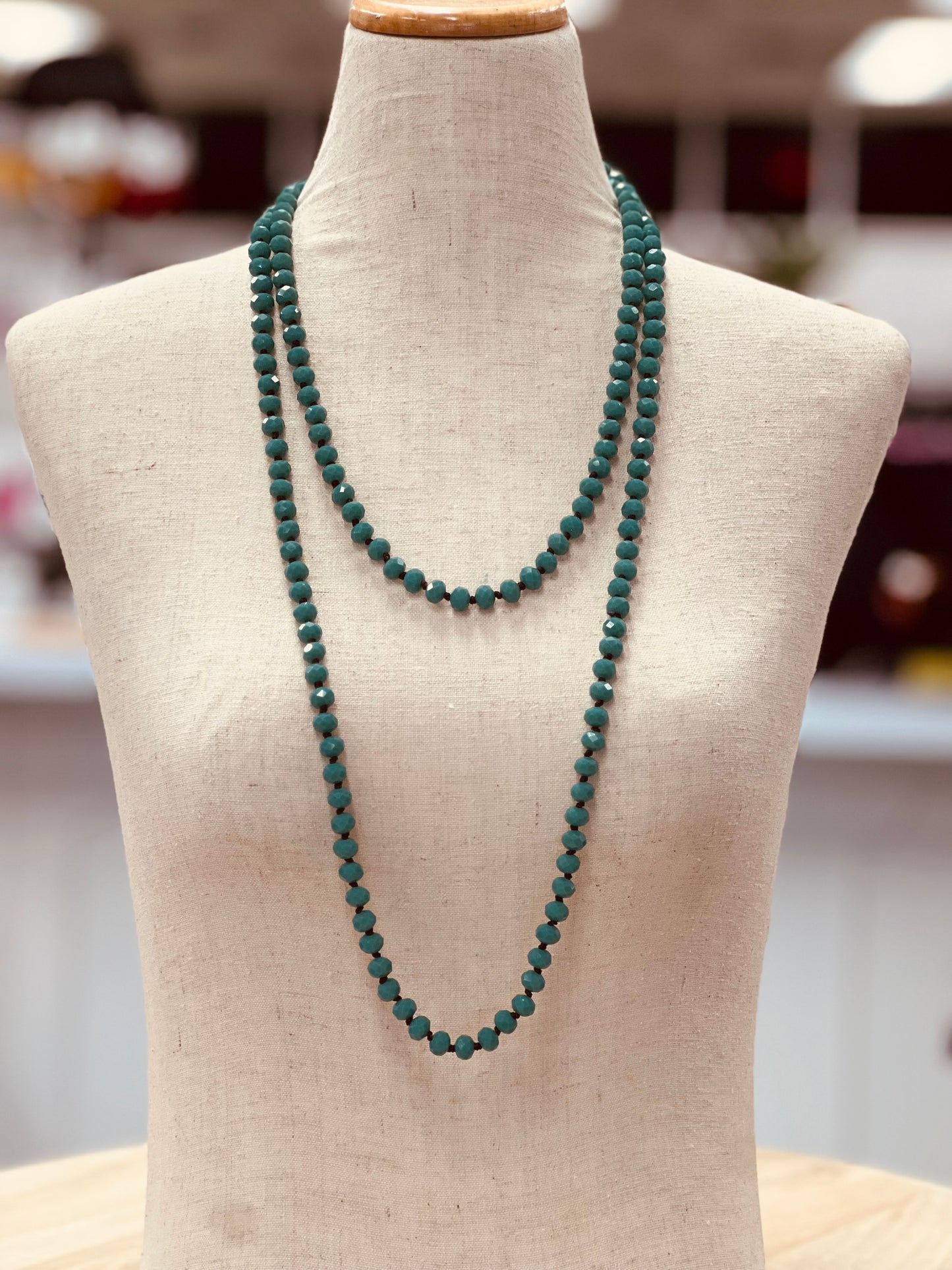 Crystal Bead Long Necklace
