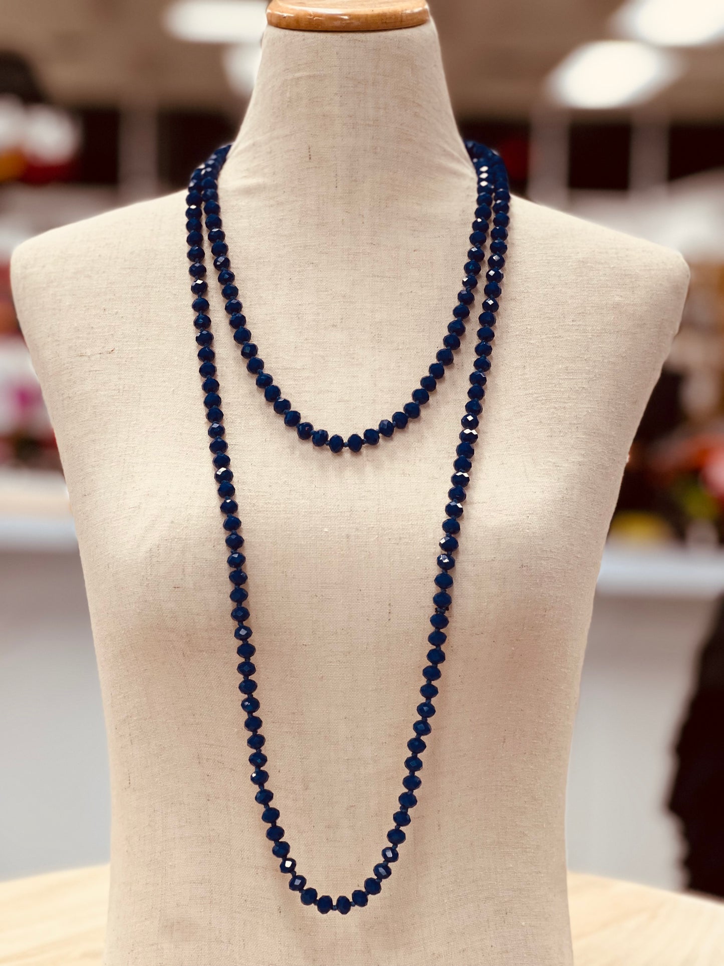 Crystal Bead Long Necklace