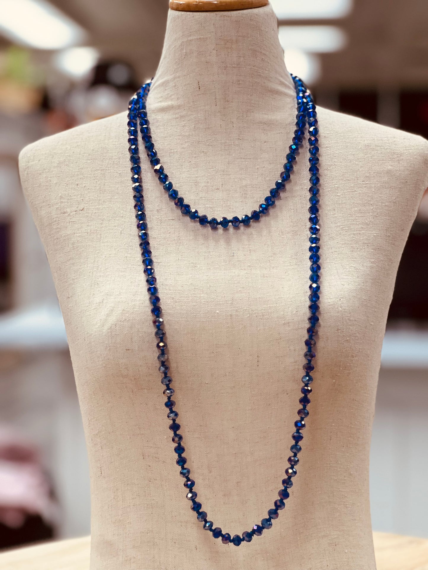 Crystal Bead Long Necklace