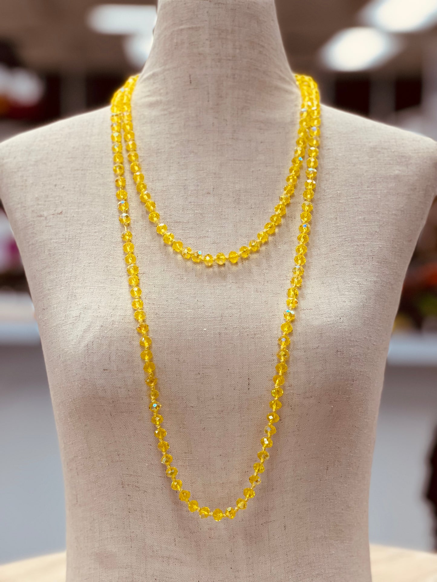 Crystal Bead Long Necklace