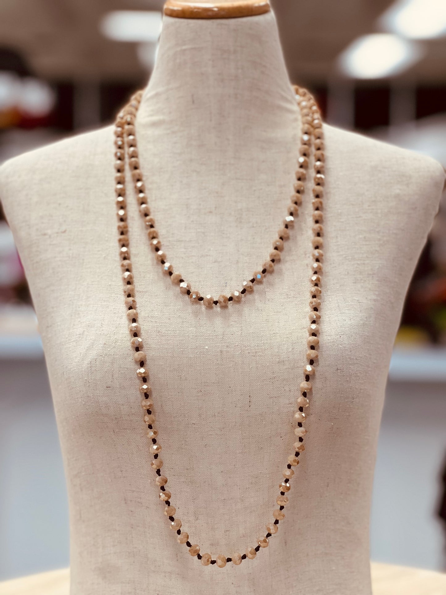 Crystal Bead Long Necklace
