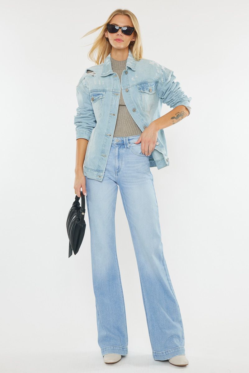 High Rise Wide Flare Denim by KanCan
