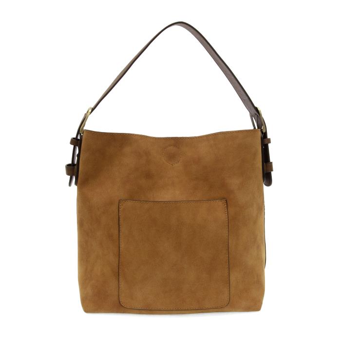Toffee Hobo Coffee Handle Rich Faux Suede Handbag by Joy Susan