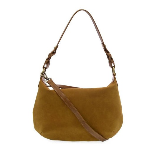 Effie Faux Suede Hobo w/Removable Braided Strap Handbag by Joy Susan