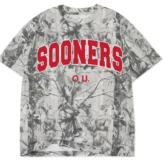 OU Sooners Filled Gault Black/White Camouflage Graphic Tee by LivyLu