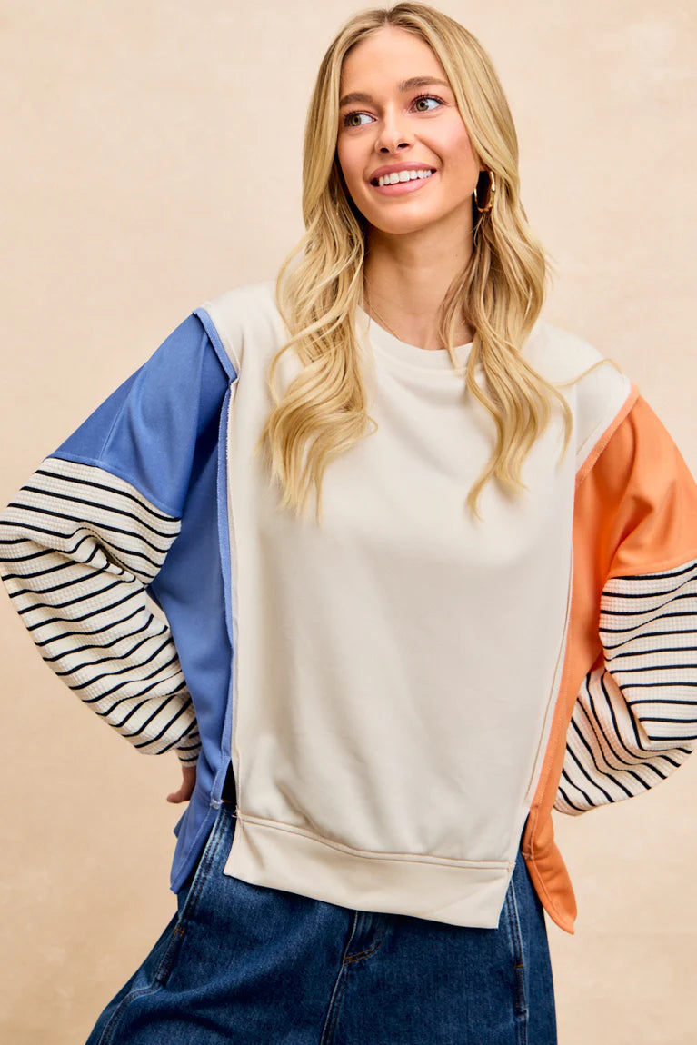 French Terry Color Block Top
