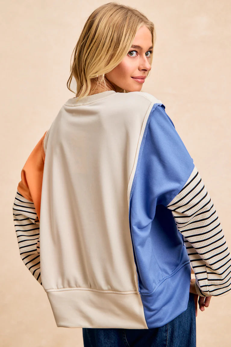 French Terry Color Block Top
