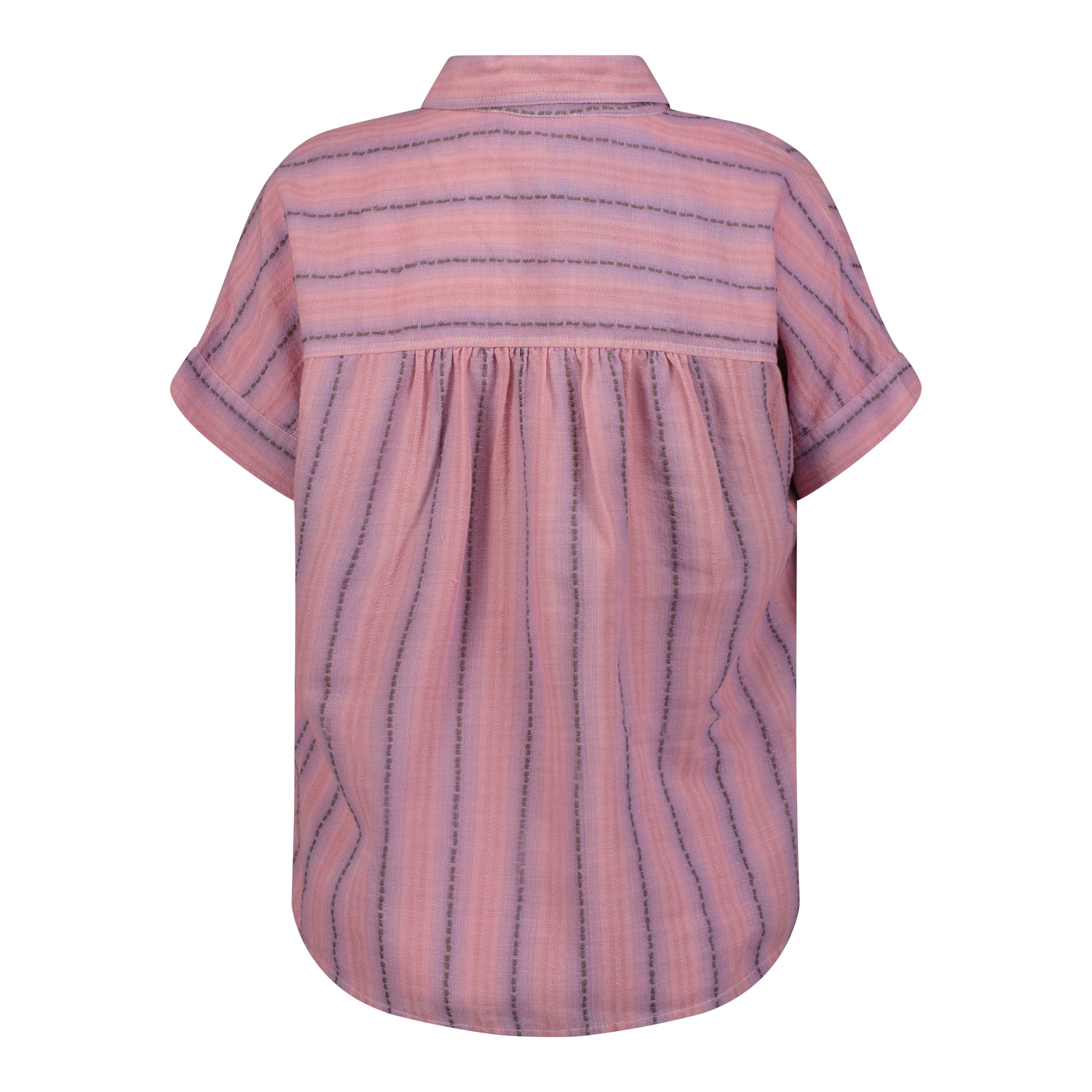 Lucky Brand Light Burgundy Striped Short Sleeve Top – Burlap Bungalow 319