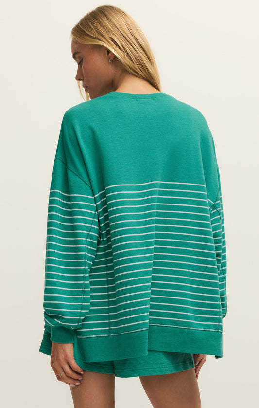 Modern Weekender Stripe Sweatshirt Top