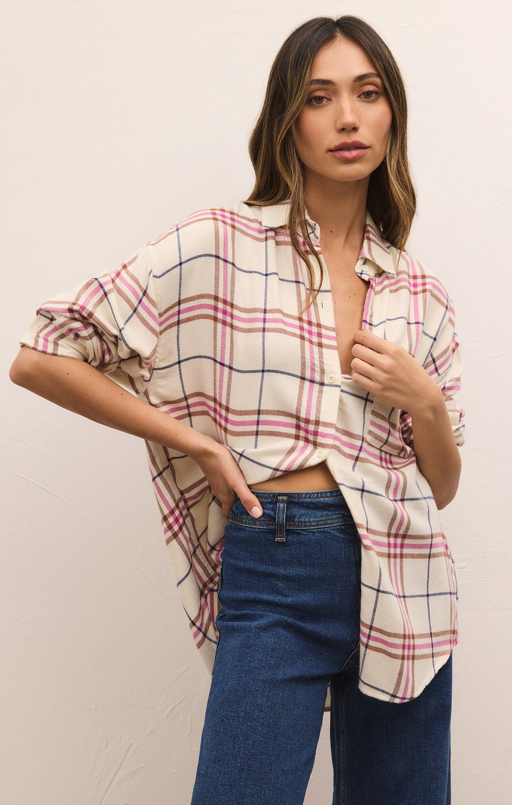 Z Supply River Plaid Flannel Top