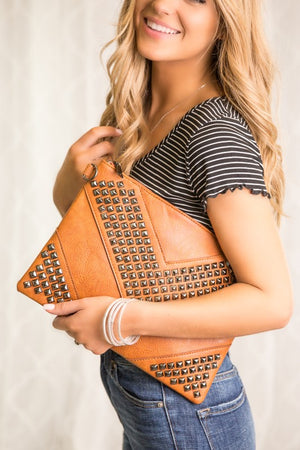 Quincey Stud Clutch Crossbody Handbag