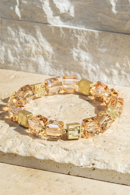 Glass Beaded Stretch Bracelet