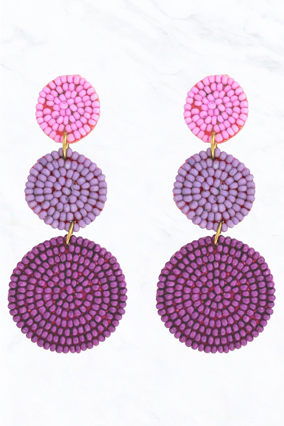 Seed Bead Circle Dangle Earring