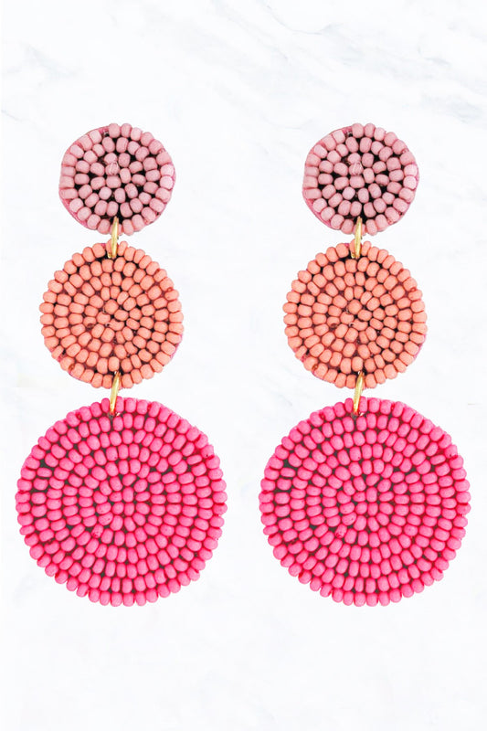 Seed Bead Circle Dangle Earring