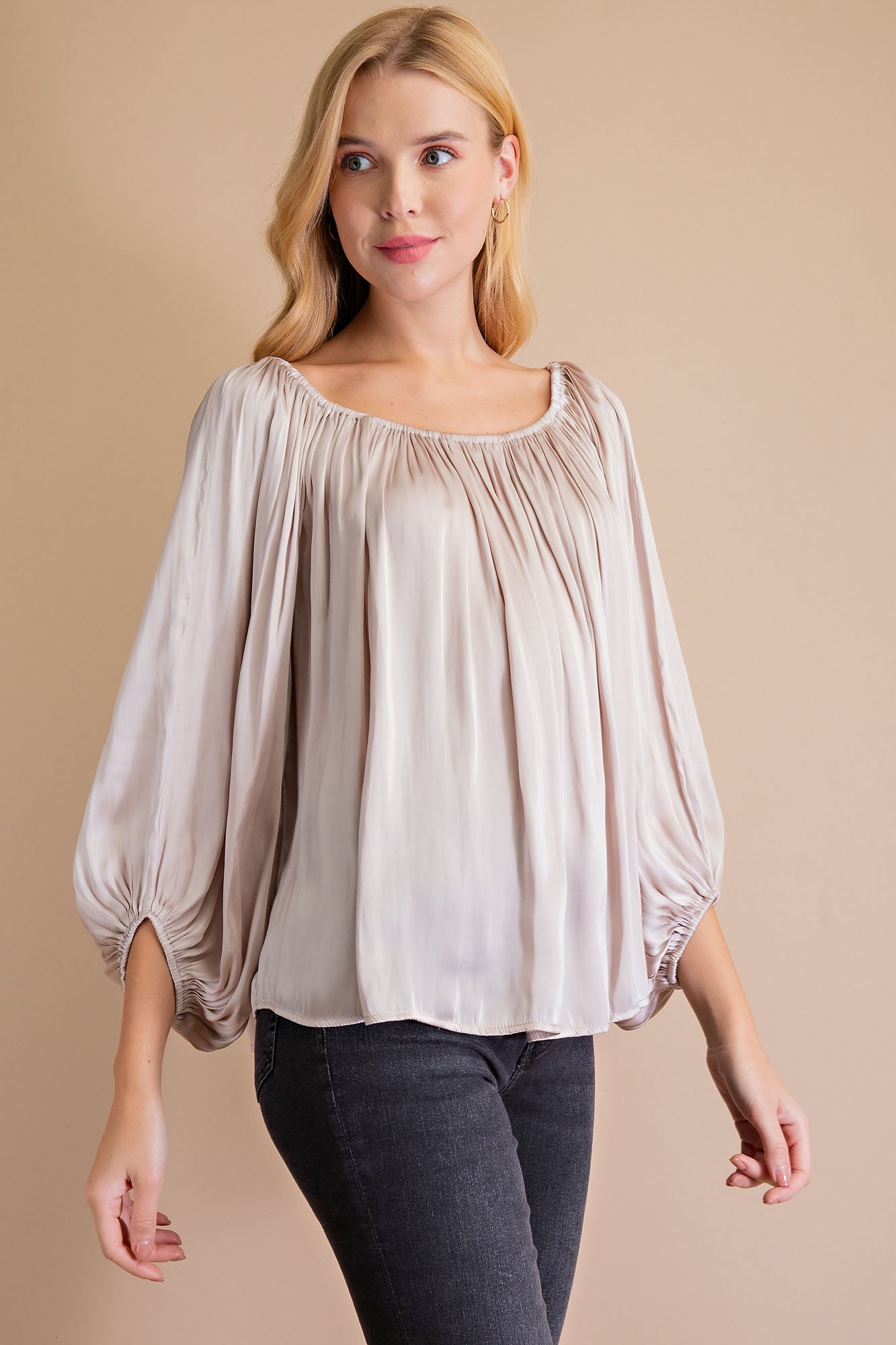On/Off Shoulder Peasant Top