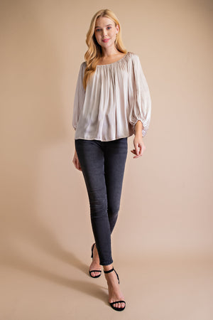 On/Off Shoulder Peasant Top