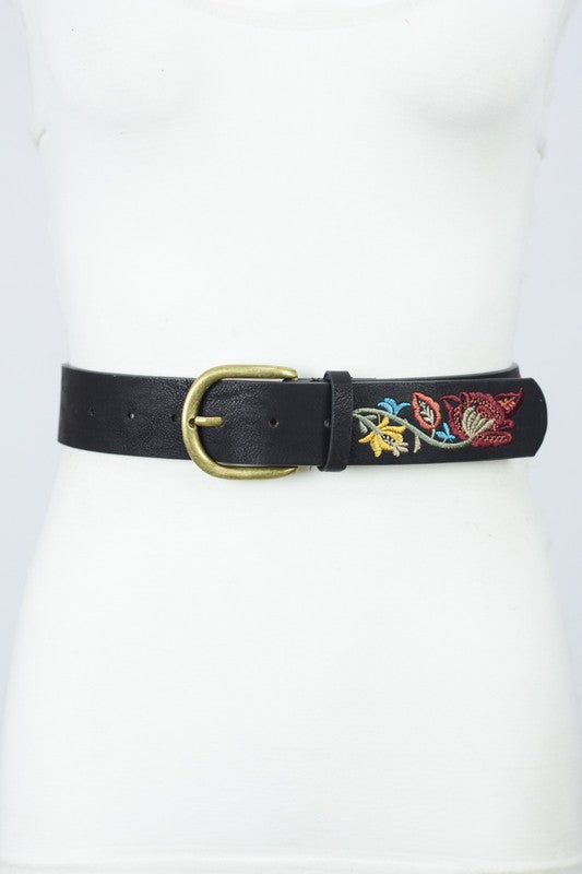 Flower Embroidered Belt