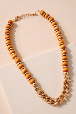 Wood Bead Chain Necklace