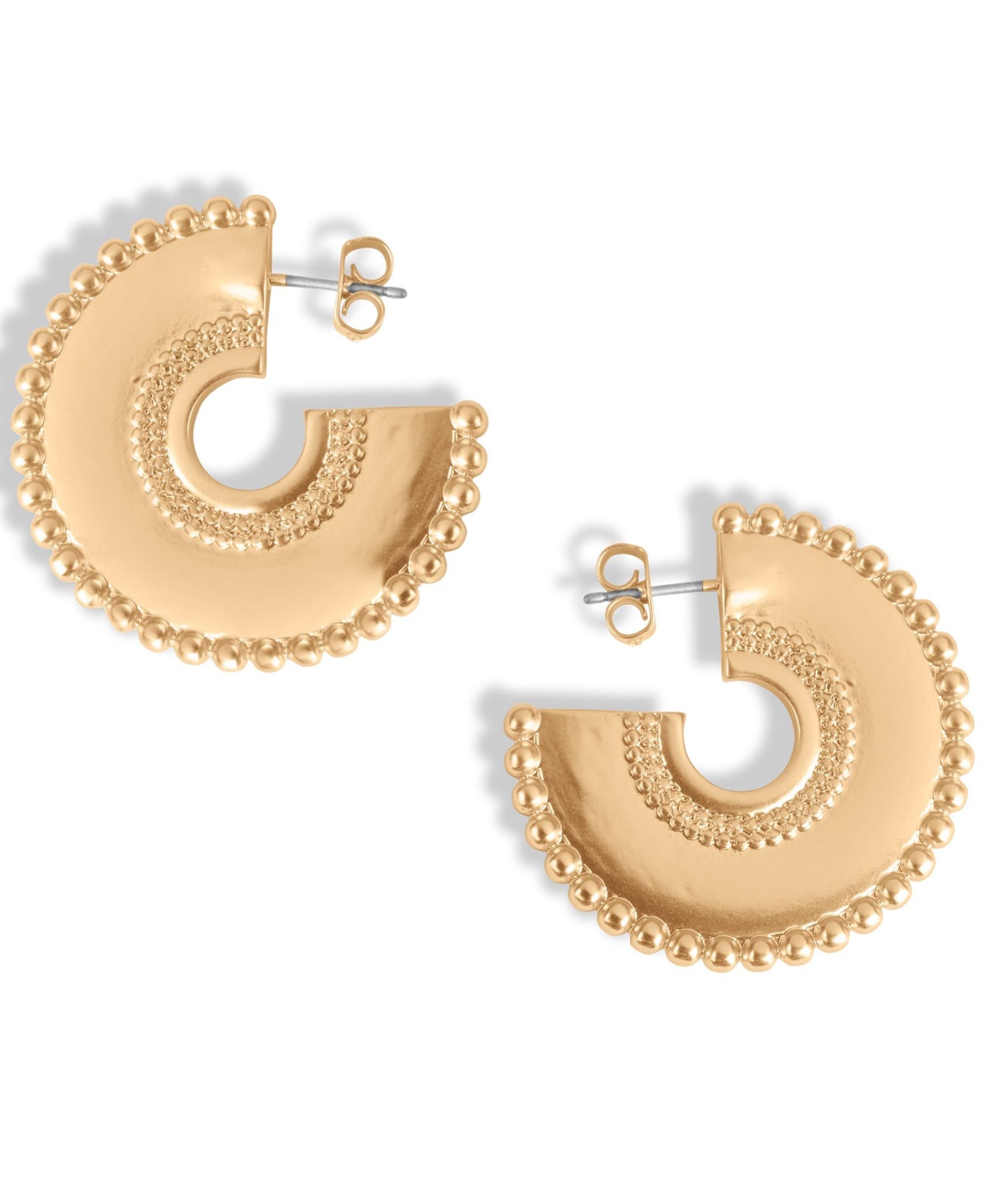 Lucky Brand Gold Hoop Slice Earrings