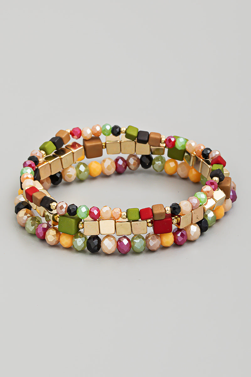 Assorted Square Bead Bracelet