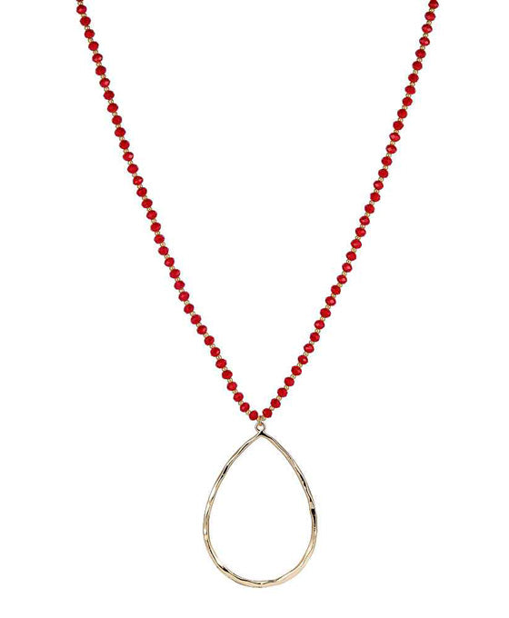 Metal Teardrop Bead Necklace