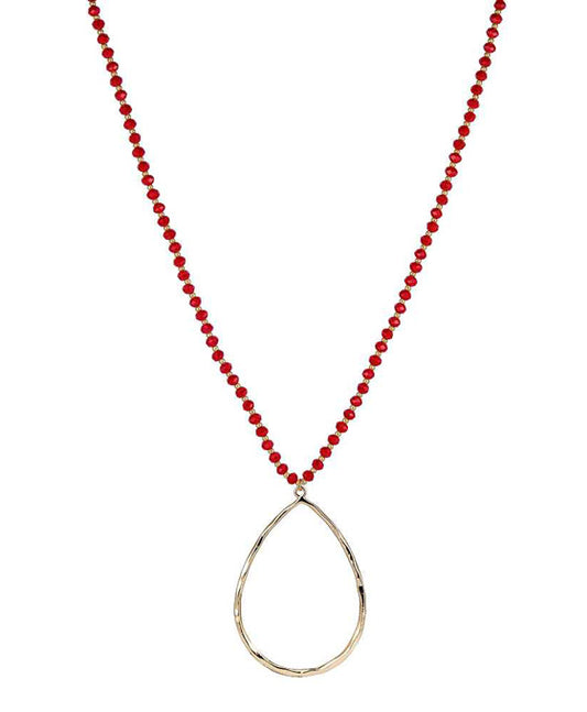 Metal Teardrop Bead Necklace