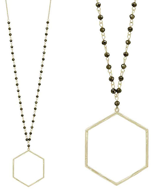 Hexagon Pendant Necklace