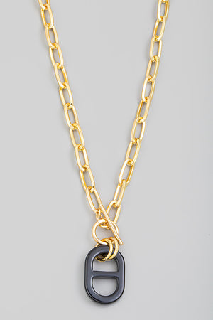 Toggle Chain Link Mariner Tab Necklace