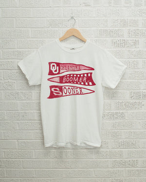 LivyLu OU Sooners Pennant White Tee