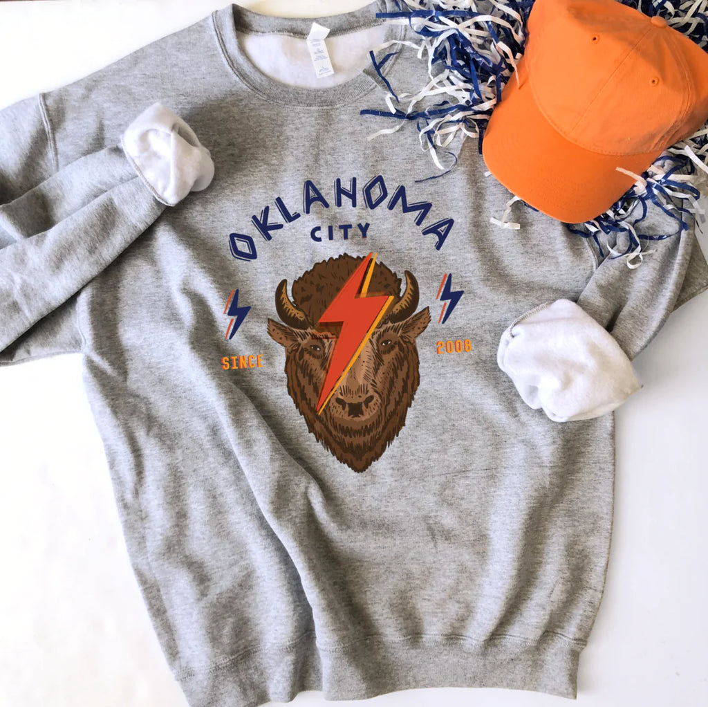 Calamity Jane's Apparel OKC Spirit Bison & Lightning Sweatshirt