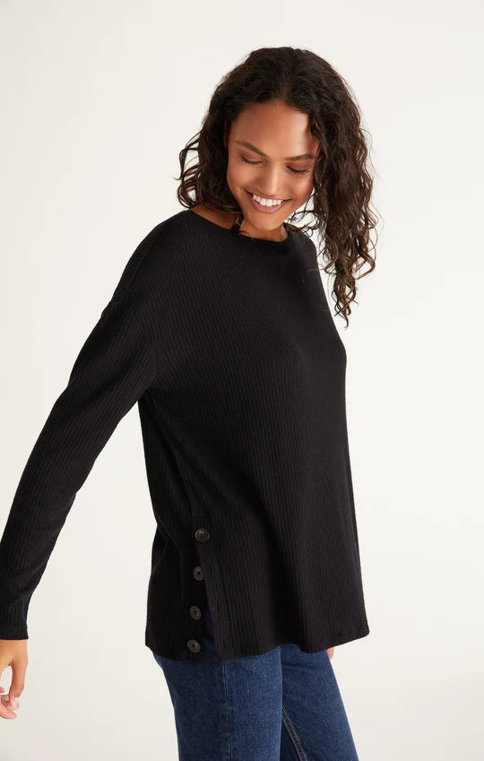 Z Supply Stanton High Slit Black Top