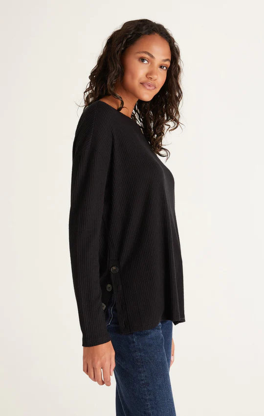 Z Supply Stanton High Slit Black Top