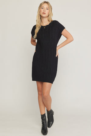 Entro Solid Cable Knit Dress