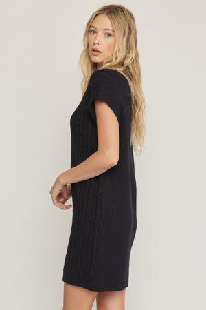 Entro Solid Cable Knit Dress