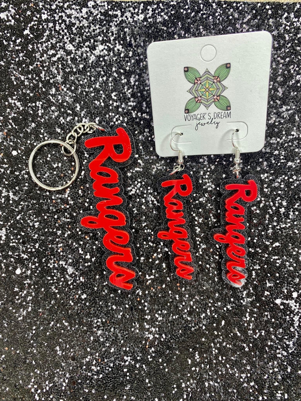 Rangers Keychain/Dangle Rangers Earrings