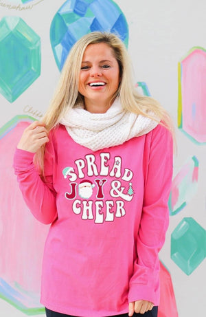 Jadelynn Brooke Spread Joy & Cheer Graphic Long Sleeve Tee