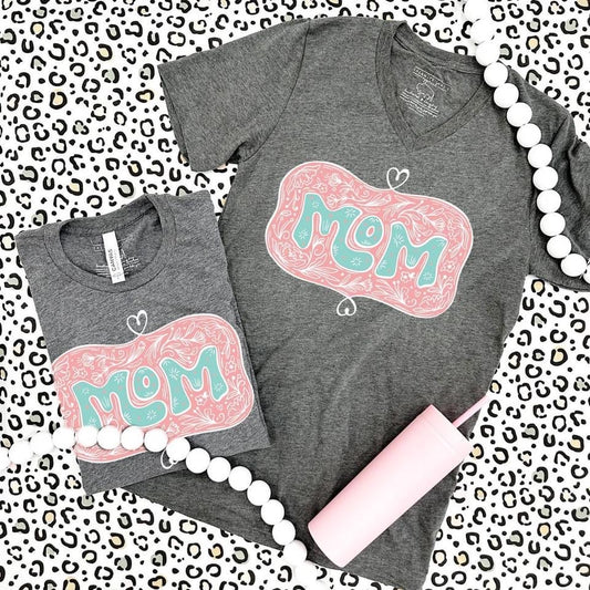 Calamity Jane’s Apparel Mom Floral Chalk Art Graphic Tee