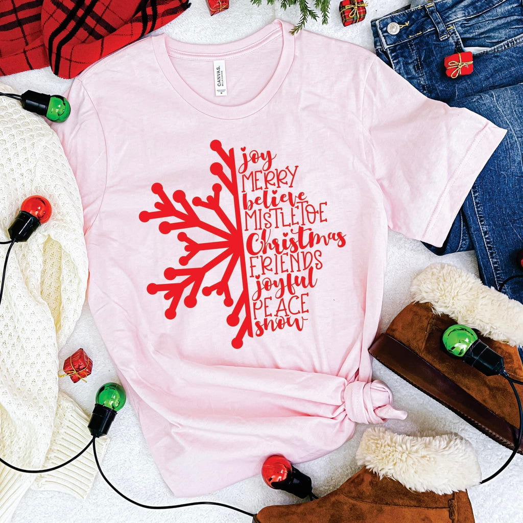 Pink Snowflake Graphic Tee