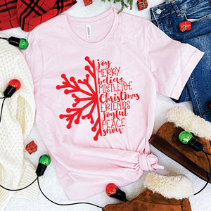 Pink Snowflake Graphic Tee