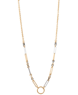 Lucky Brand Pave Statement Two Tone Necklace