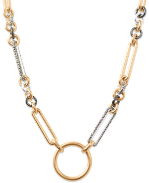 Lucky Brand Pave Statement Two Tone Necklace