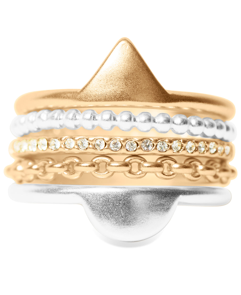 Lucky Brand Two Tone Pave Ring Stack